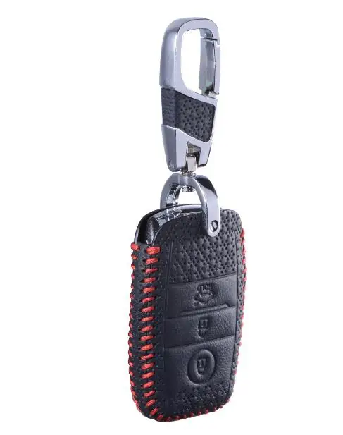 Чехол для ключей из натуральной кожи для KIA Ceed K3 K4 K5 Optima Sorento KX3 KS3 RIO Cerato Frote Soul Sportage R QL KX5 чехол для ключей Fob - Название цвета: Luxury quality red