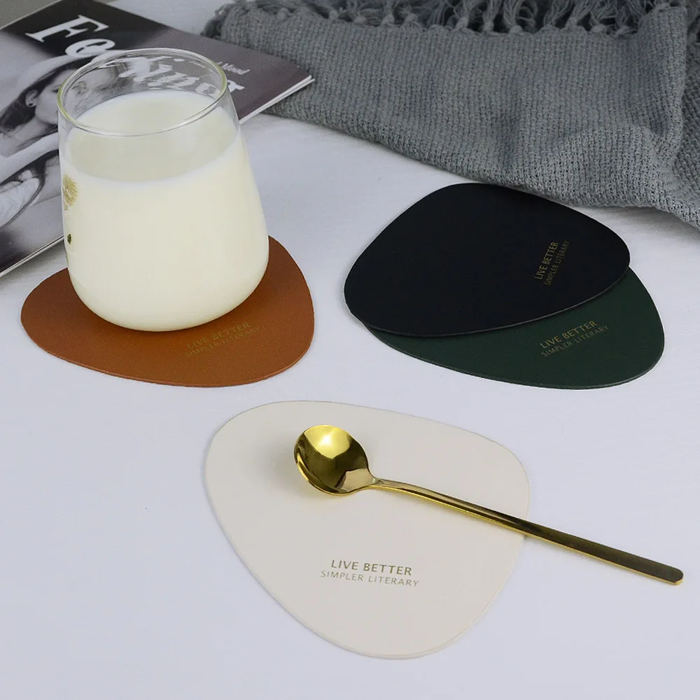 Роскошная подставка из искусственной кожи Овальный коврик с золотым покрытием и