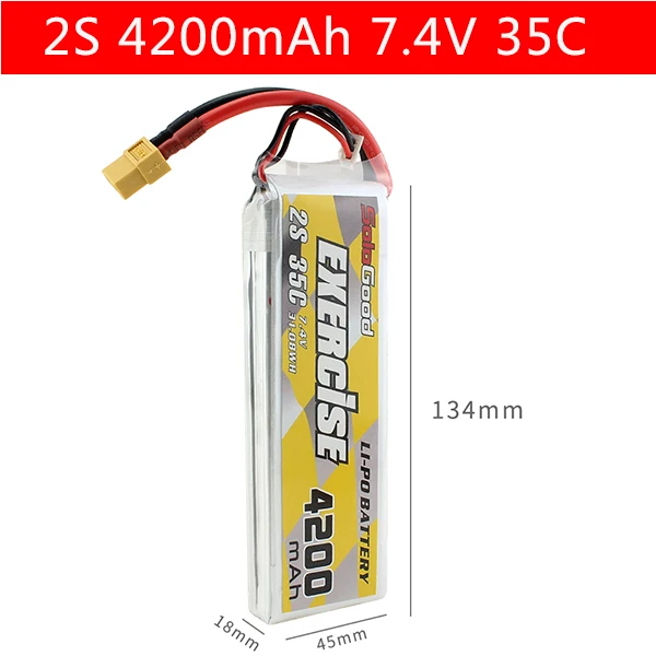 2pcs 4200mAh 2S 35C 2 шт./упак. sologood 2S 7,4 V Lipo батареи 1200 1500 1800 2200 2600 мАч для тележка с четырьмя осями и передача машины Батарея - Цвет: 2pcs 4200mAh 2S 35C