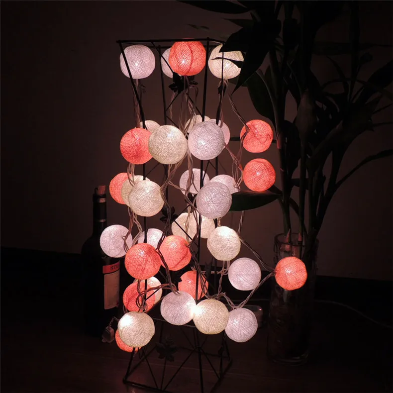 Смешанный оранжевый хлопковый шар на батарейках 110 В переменного тока сказочный