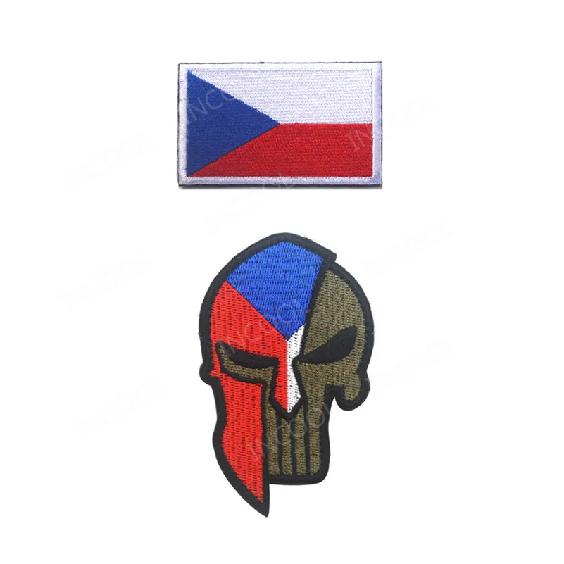 Чешский флаг вышивка патч Molon Labe череп армейский военный тактический боевой дух нашивки эмблема аппликации вышитые значки