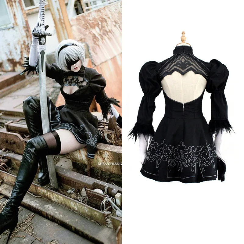 Nier Automata костюм для косплея йорха 2B сексуальный игр женский ролевых нарядное