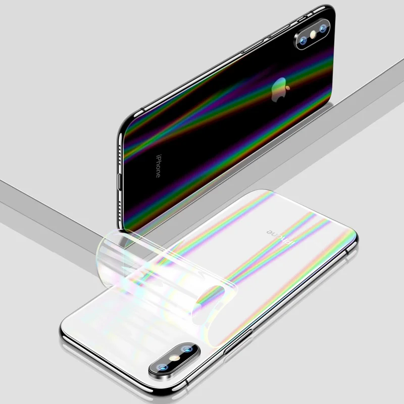 Прозрачная градиентная задняя пленка Аврора для iPhone 11 Pro XS Max XR X 6 6s 7 8 Plus Защитная