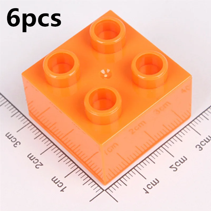 Diy-R501-8x6pcs 6 шт./партия 2X2 толстые Кирпичи Diy Большие размеры строительные блоки запас аксессуары совместимы с дублированные игрушки для детей подарок для детей - Цвет: Diy-R501-8x6pcs