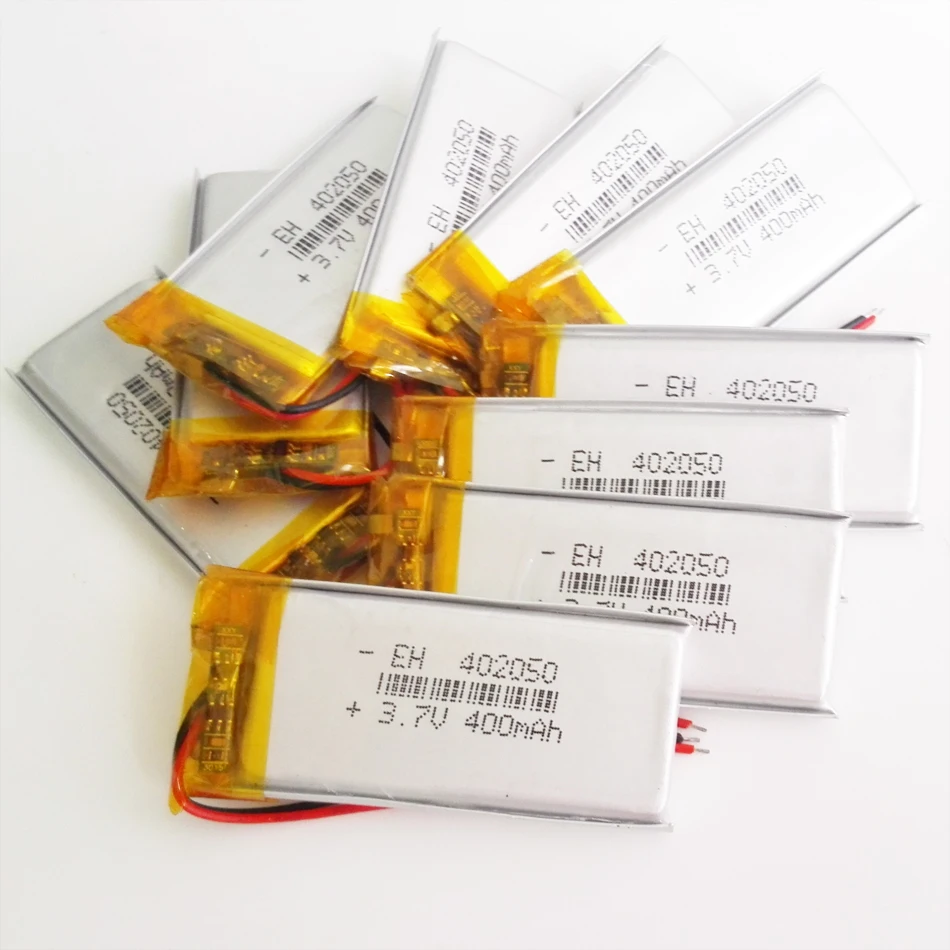 Оптовая продажа 10 шт 3 7 V 400mAh батарея 402050 литий полимерная LiPo аккумуляторная для Mp3