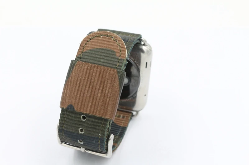 URVOI ремешок для apple watch Series 5 4 3 2 1 NATO тканый нейлоновый ремешок для iwatch Модный стильный узор с серебристой/черной пряжкой