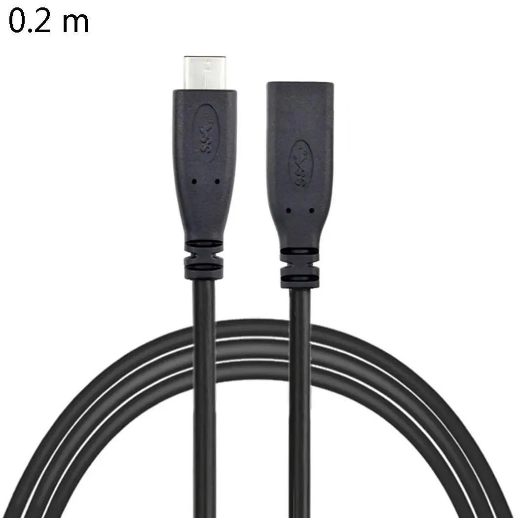 Кабель для передачи данных type-C Male-USB-C Женский удлинитель Черный 0 2 m/0 5 m/1 m/2 m 075 кг |