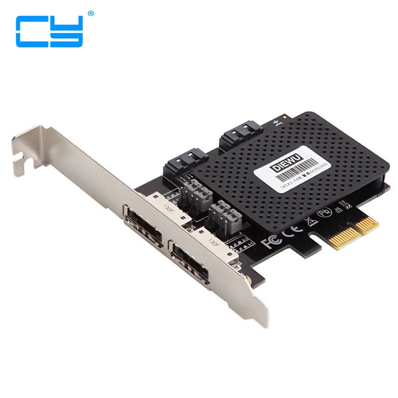Новая плата расширения PCI E на 2 порта SATA 3 0 и esata PCIE SATA3 адаптер с номером