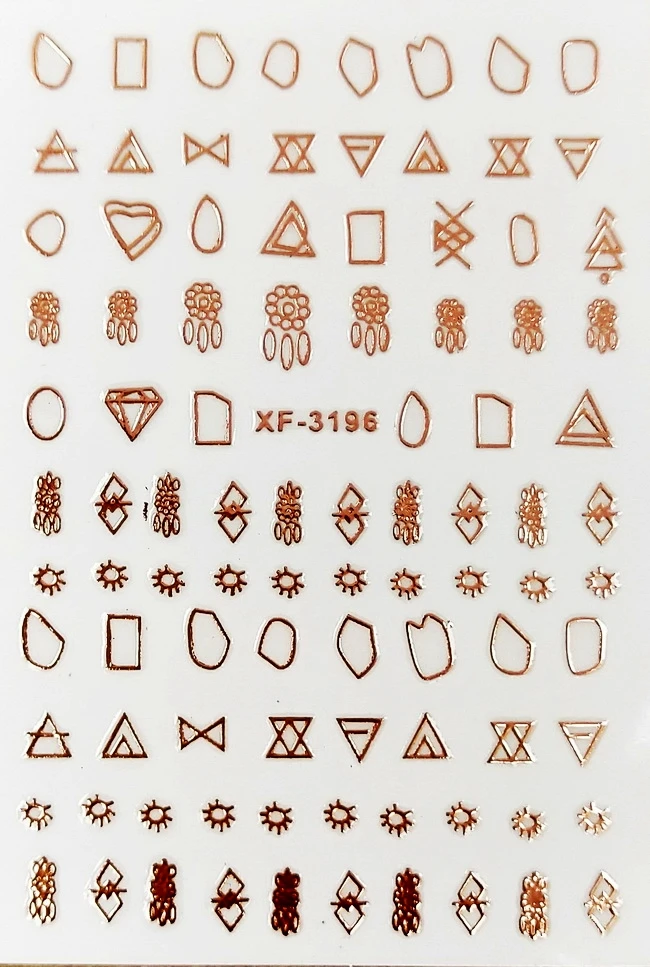 XF3196 Роскошный дизайн ногтей DIY стикер s украшение спортивный логотип Роза Золотая наклейка для ногтей самоклеющиеся DIY очаровательные Советы Наклейка на задний клей - Цвет: XF3196