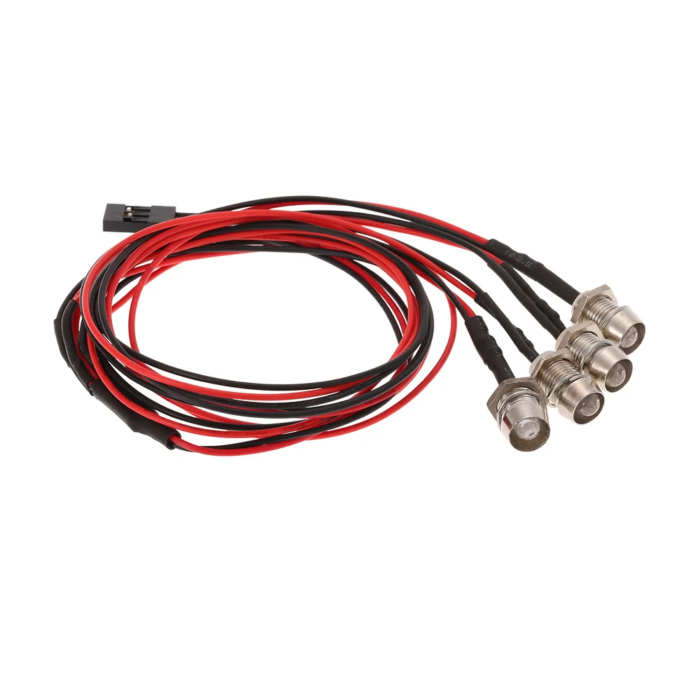 Комплект из 4 светодиодных ламп 2 белый красный для RC автомобилей 1/10 1/8 Traxxas HSP Redcat