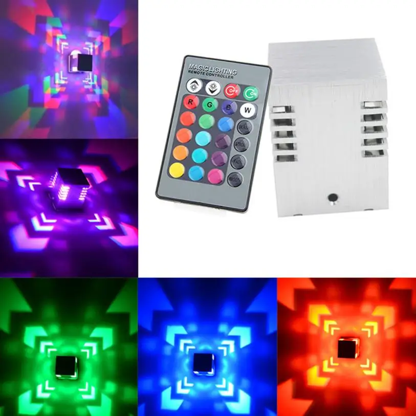 MUQGEW цветная RGB квадратная настенная лампа для установки поверхности