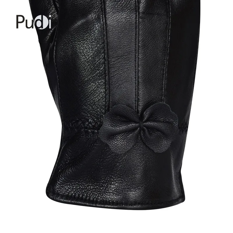 PUDI GL820 женские перчатки из натуральной овечьей кожи модные зимние теплые перчатки