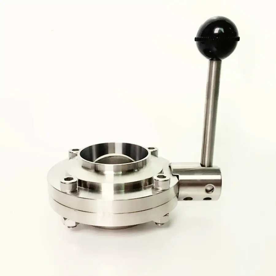 

Fit 25mm 1" Pipe OD Butt Welding Sanitary Butterfly Flow Control Valve SUS 304 Stainless Beer Brewing Home Factory
