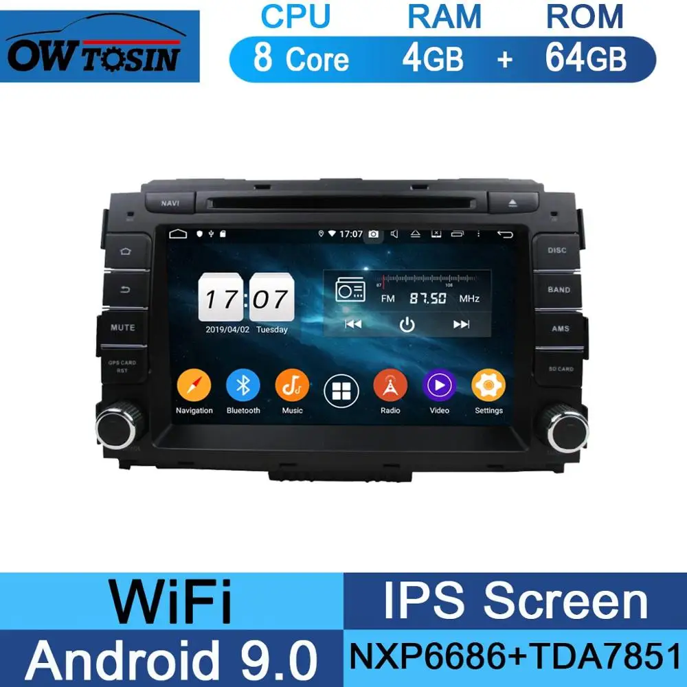 64G " ips 1920*1080 8 ядерный 4 Гб ram+ 64 ГБ rom Android9.0 автомобильный dvd-плеер для KIA Carnival DSP радио gps Parrot BT - Цвет: 64G