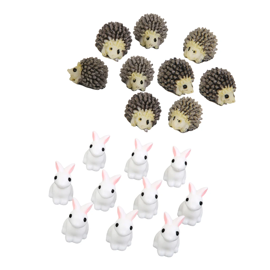 20 шт миниатюрный дом сад натуральная статуя кролика и мини-Ежик в форме | Дом