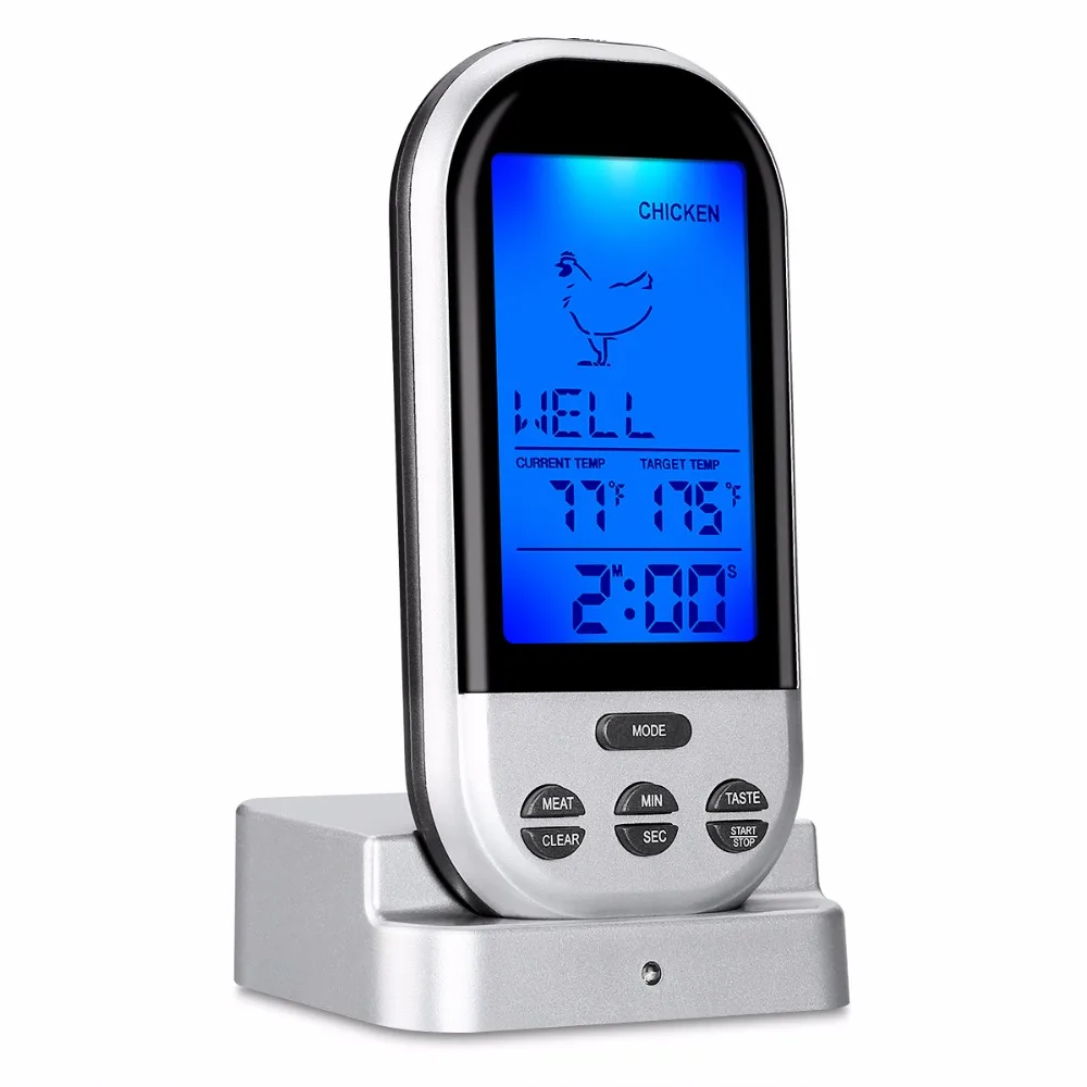 Wireless Food Cooking Thermometer LCD Barbecue Timer Digital Probe Meat BBQ Temperature Gauge Kitchen Tools | Дом и сад