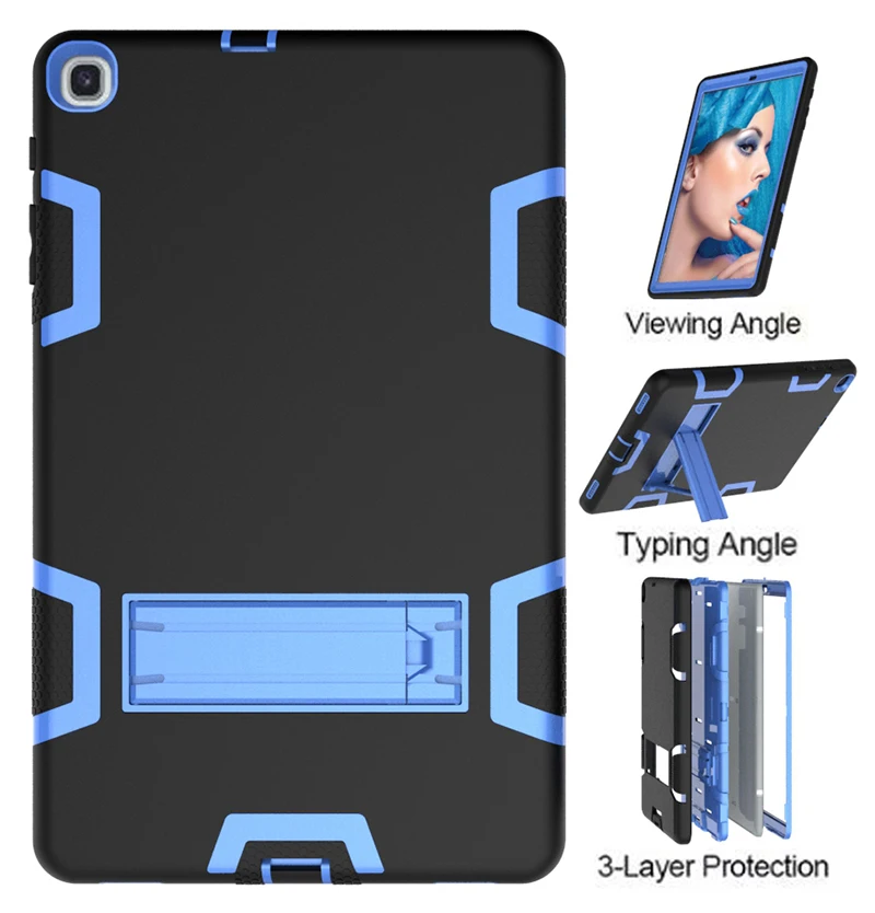 

Shockproof Hybrid Case Silicone Back Cover with Kickstand for Samsung Galaxy Tab A 10.1" 2019 SM-T510 SM-T515 Tablet +Stylus