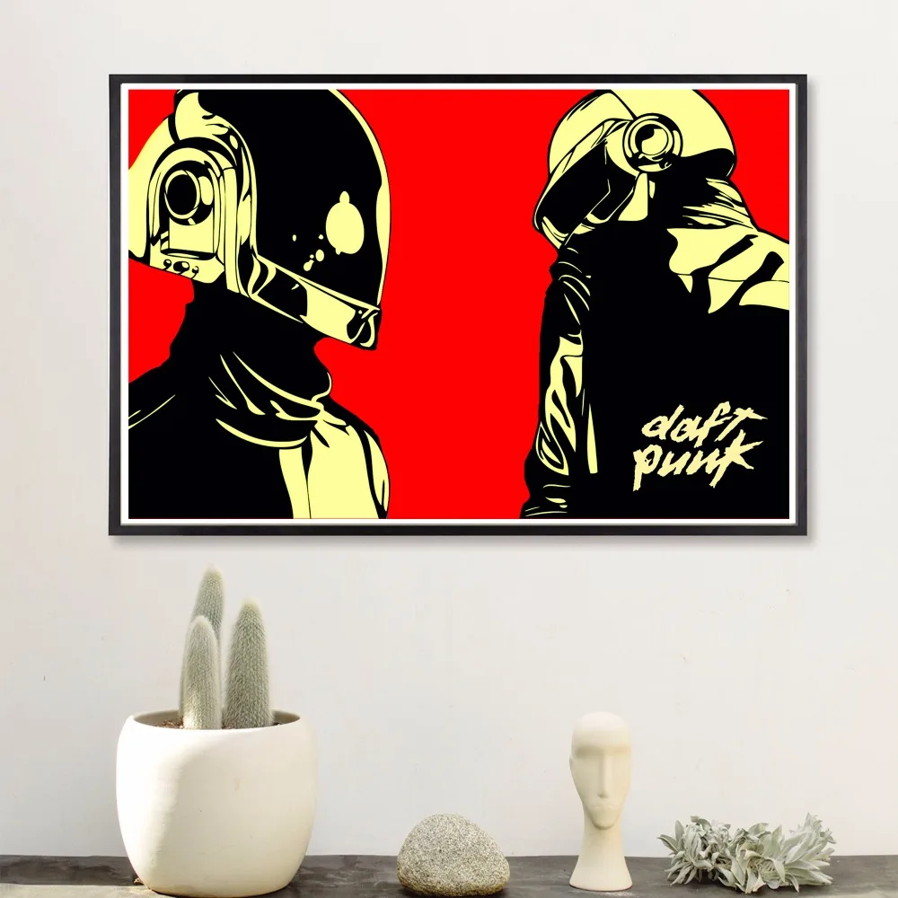 Daft панк Винтажный стиль Музыка винтажный холст художественный Принт плакат