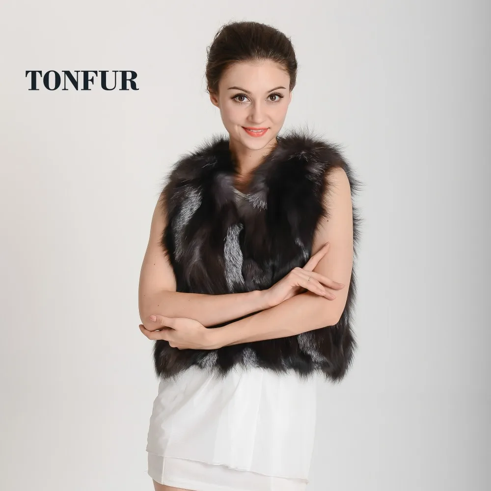 Женский жилет с натуральным лисьим мехом большой бесплатная доставка THP35 2019 |