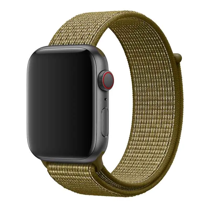 Нейлоновый браслет Correa, ремешок на запястье для Apple смарт-часов iwatch серии 4/3/2/1 спортивные часы Смарт-браслет на запястье аксессуары - Цвет: I-Olive Flak