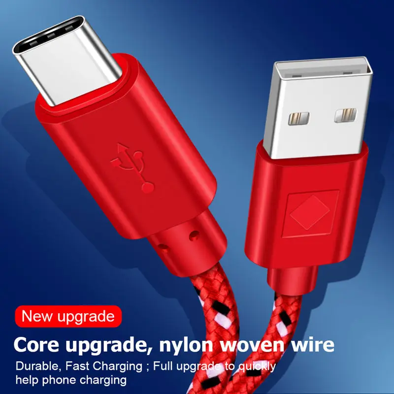 Кабель Micro usb type-C ROMICHW 1 м 2 м 3 м нейлоновый кабель для быстрой зарядки для samsung Xiaomi huawei LG Android Micro usb type-C USB шнур