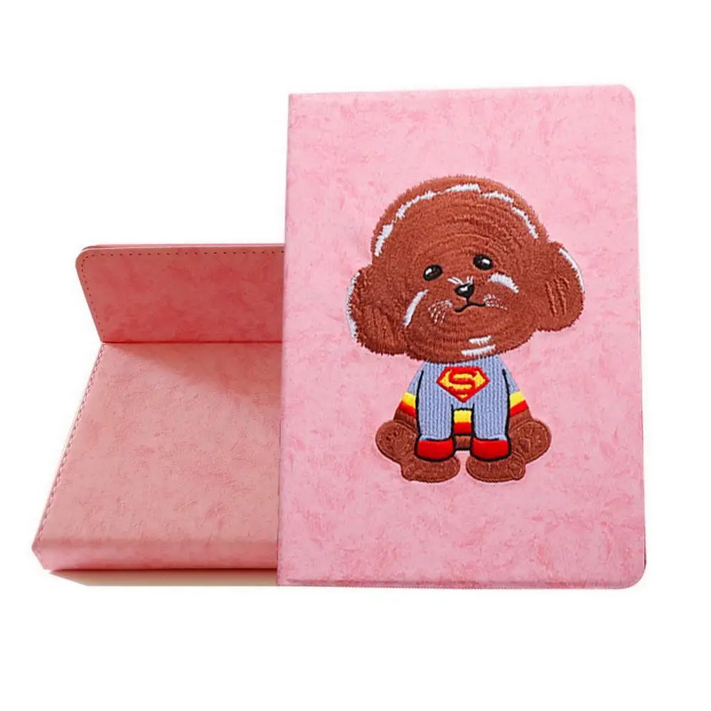 Teddy dog 568 cixiu Чехол для iPad 9,7 дюймов / выпуск 6th Air 1/2 ZAIWJ умный флип-чехол с функцией сна/пробуждения 3D вышитая розовая пантера - Цвет: Teddy dog 568 cixiu