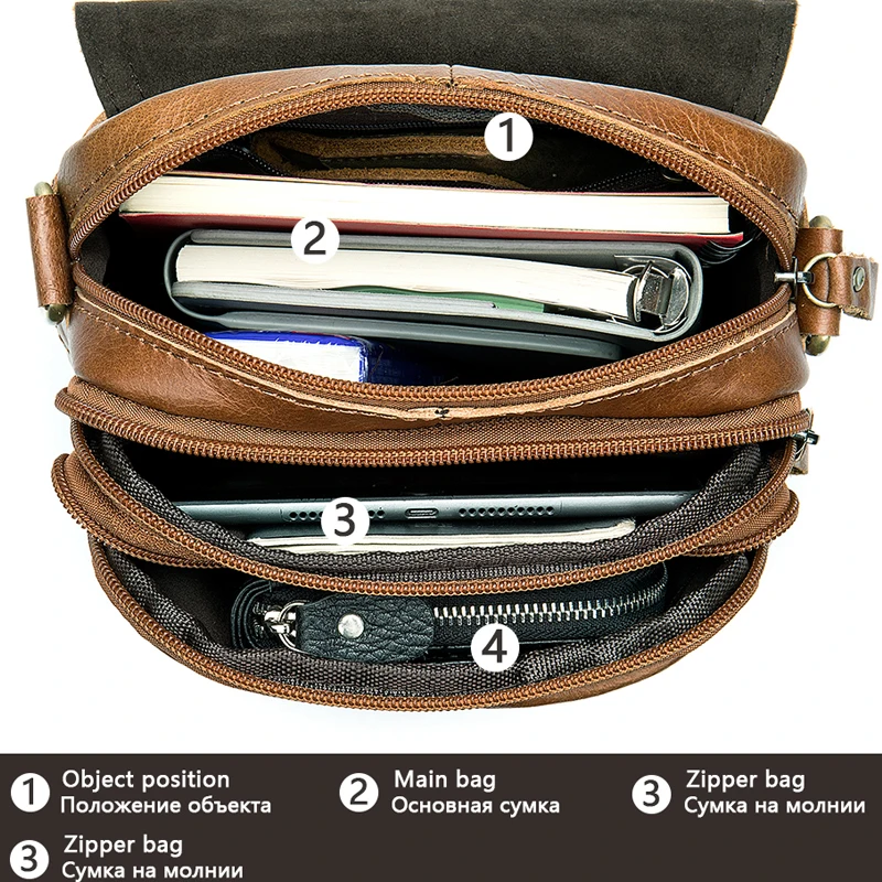 Сумка на плечо WESTAL мужская из натуральной кожи маленький мессенджер винтажный