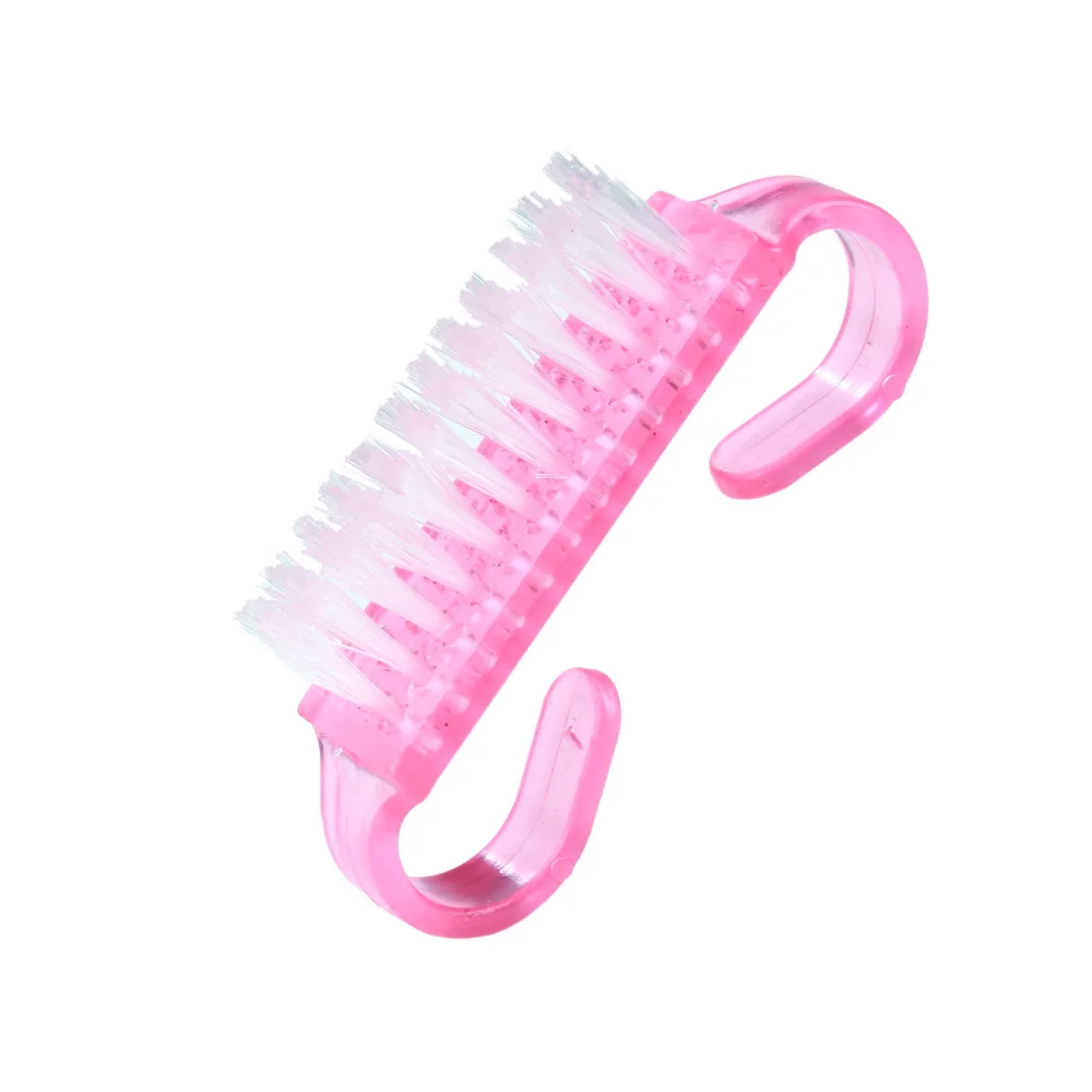 Pink 1 шт. Чистящая щетка для ногтей верхние инструменты пилка для ухода за ногтями Маникюр Педикюр мягкая удаляющая пыль маленький угол очистки - Цвет: Pink