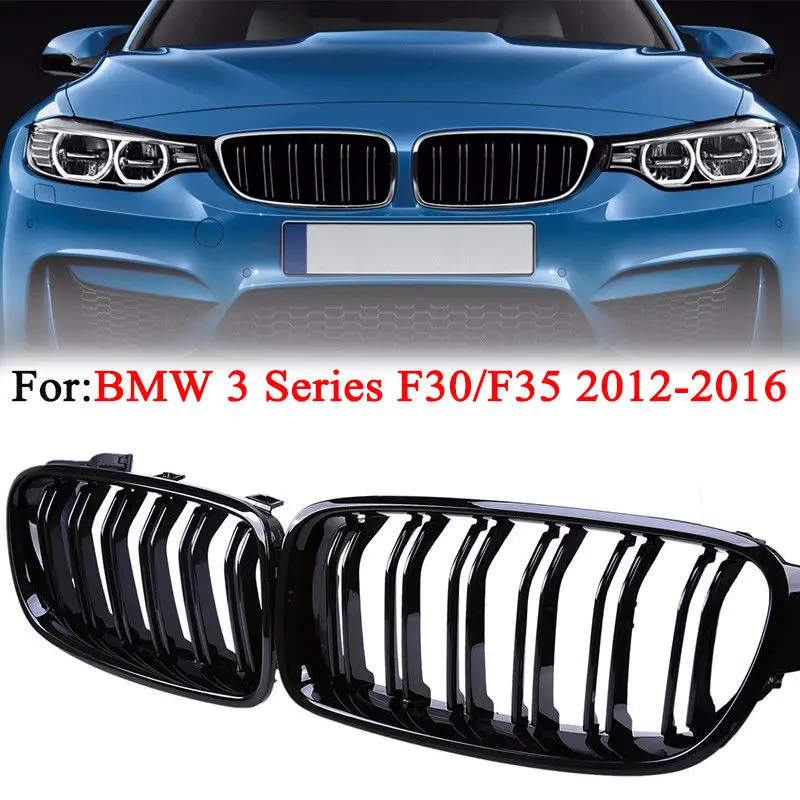 Одна пара для BMW F30 F31 3 серии почек решетка капюшон черный глянец 2012 2016 протектор