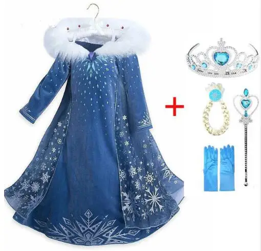 Set B Платье для девочек; платье королевы Эльзы; костюм Снежной королевы Анны; праздничные платья для девочек; детская одежда - Цвет: Set B