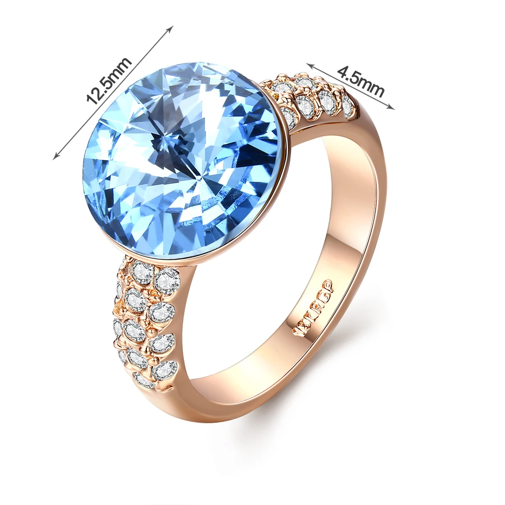 Pinannie Кристалл Кольца для женщин Свадебные украшения Анель Шампанское Золото