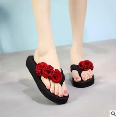 9 heel 2cm Летние вьетнамки в богемном стиле; красивые домашние тапочки с нескользящей подошвой; износостойкие сандалии; коллекция года; женская обувь - Цвет: 9 heel 2cm