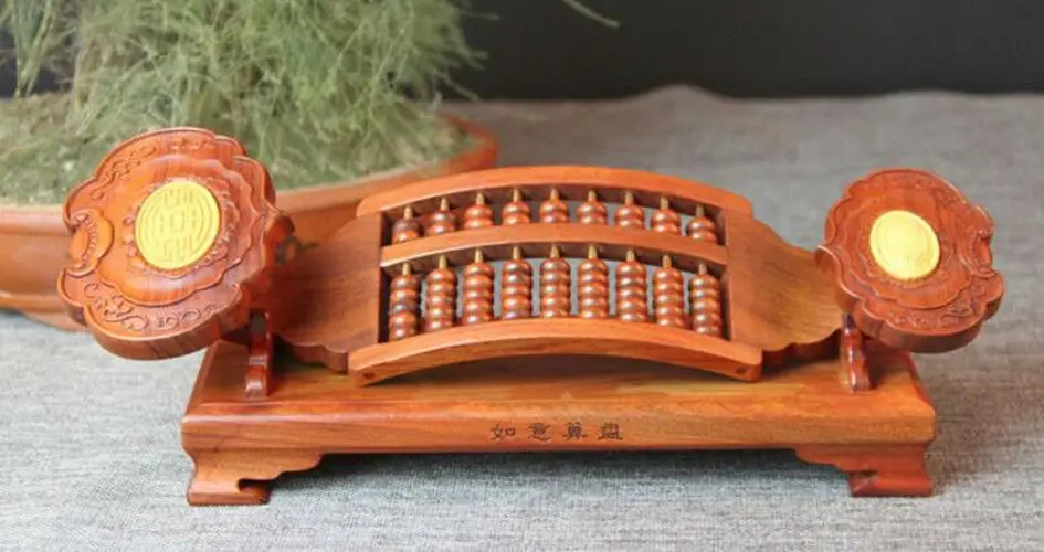 Китайская очень красивая резьба по дереву Ruyi Abacus предметы мебели ручной работы