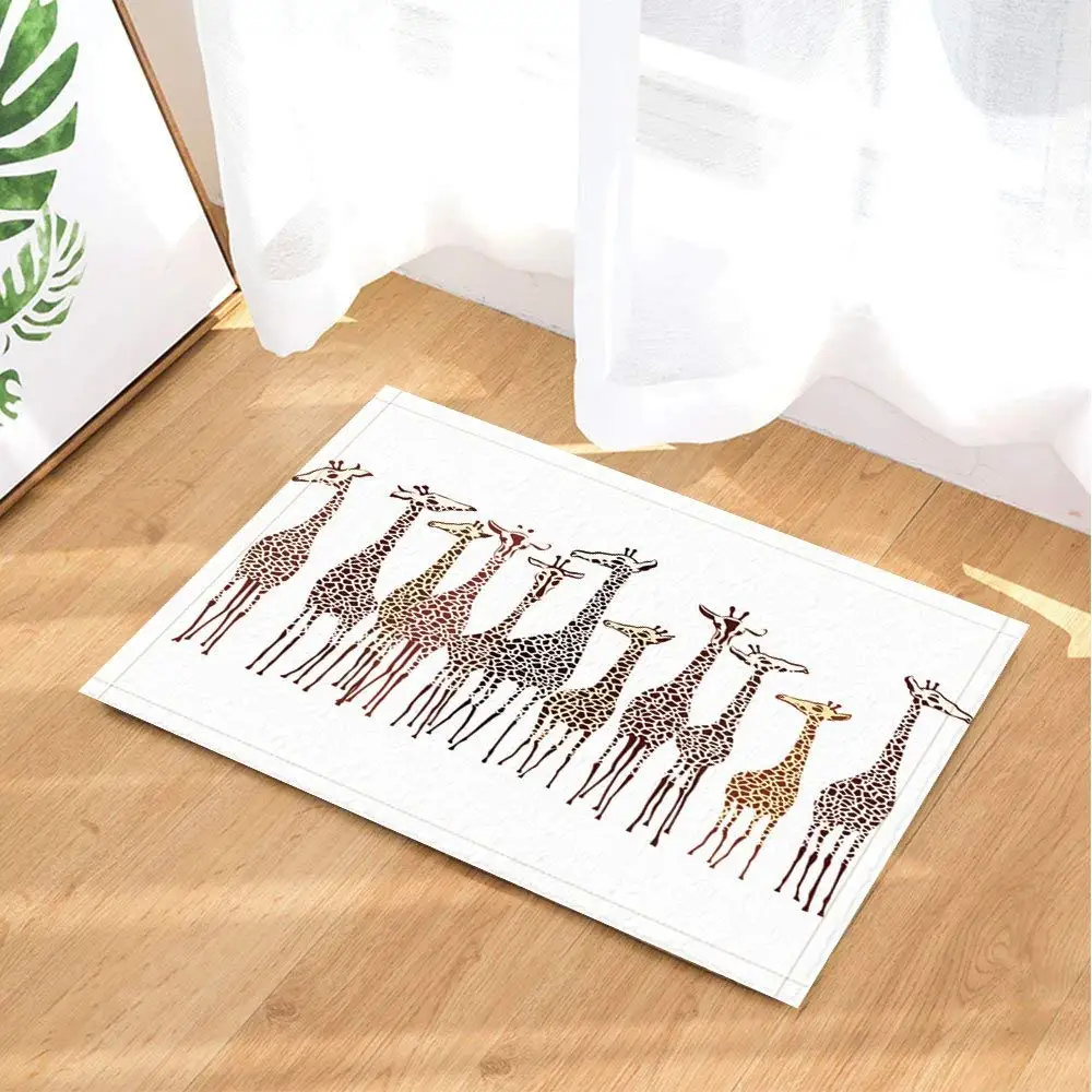 Коврик для ванной с животным декором креативный цветной коврик жирафом