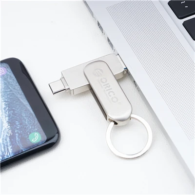 ORICO 64G 32G U-disk USB Flash Disk with OTG Function Type C Micro B USB3.0 Interface Flash Disk For Computer Mobile Phone - Цвет: Серебристый