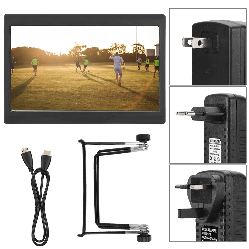 10 дюймов Портативный HDMI монитор СВЕТОДИОДНЫЙ Дисплей Поддержка HDMI/VGA/AV Вход для Raspberry Pi