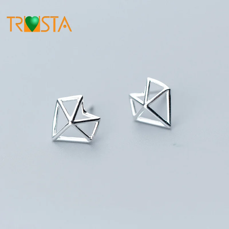 Trusta 100% стерлингового серебра 925 женские ювелирные изделия Модные крошечные 10 мм X