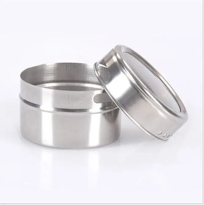 DHL 100 шт./лот Волшебная Магнитная банка из нержавеющей стали для специй