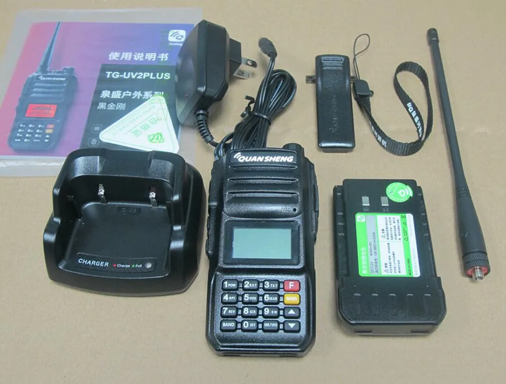 Черный TG-UV2 обновления 10 Вт радиоприемник 10 км Quansheng TG-UV2 Plus рация - Цвет: Черный