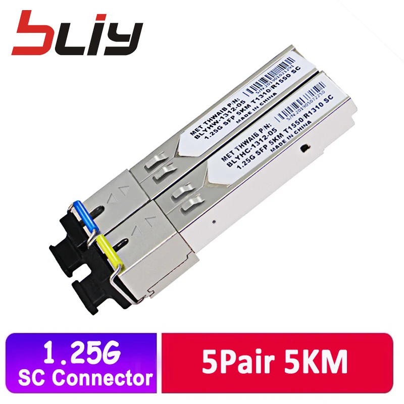 

5 pair/lot SC 5KM GBIC 1.25G SFP module switch Ethernet fiber optic transceiver compatible with TP-link/Mikrotik/Cisco