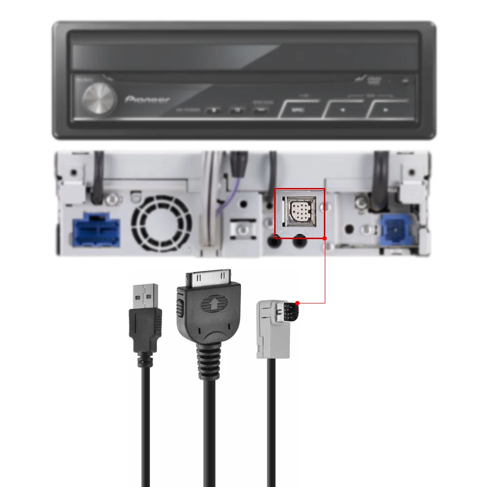 CD IU205V интерфейс USB соединительный кабель с разъемом кабеля для iPhone iPod Pioneer AVH