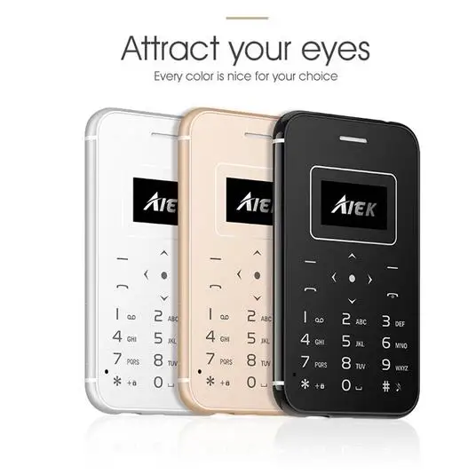 AIEK X8 ультра тонкая карта мини карманный мобильный телефон с низким излучением