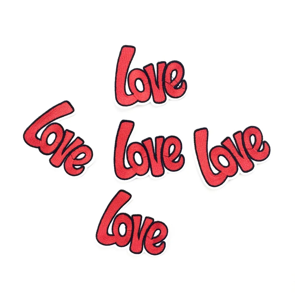 10 шт Красная любовь буквы вышивка патч утюжок на патчи для одежды железо