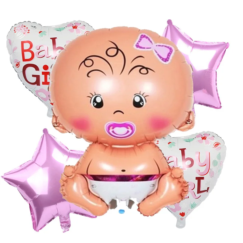 5 шт./компл. Baby Shower для мальчиков и девочек вечерние украшения Фольга шары набор Пол раскрыть вечерние принадлежности для новорожденных на день рождения для детей