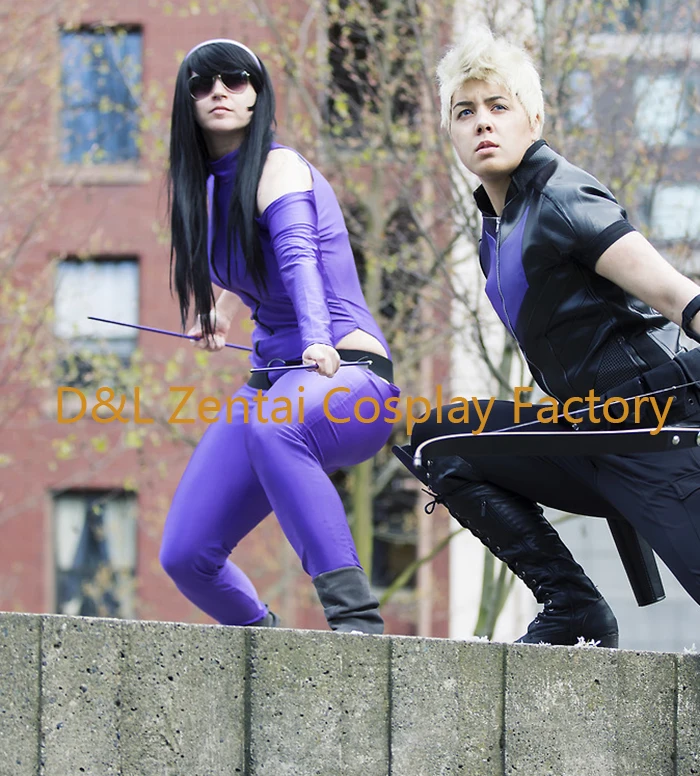 Бесплатная доставка DHL сексуальный женский костюм Кейт Бишоп фиолетовый цвет