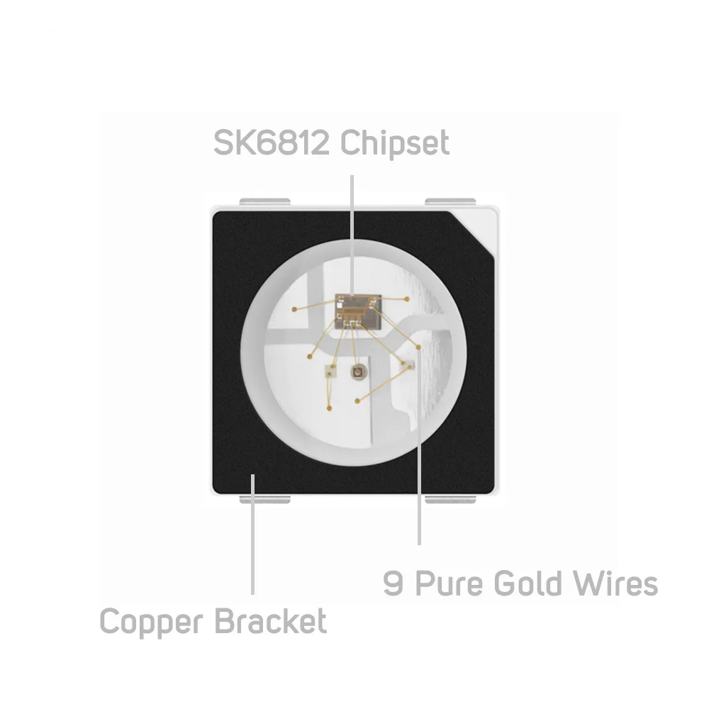 10 шт.-100 шт. SK6812 5050/3535 RGB пикселей SMD(аналогично WS2812B) индивидуально адресуемый цифровой полноцветный светодиодный чип DC5V