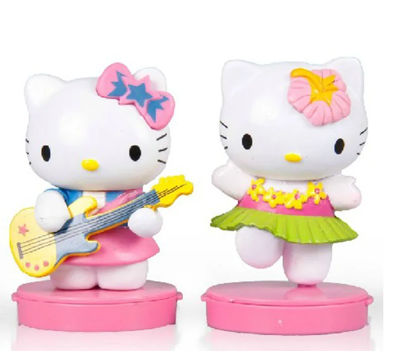 8 шт./компл. милый прекрасный рисунок Hello Kitty из ПВХ движущаяся фигурка белого и