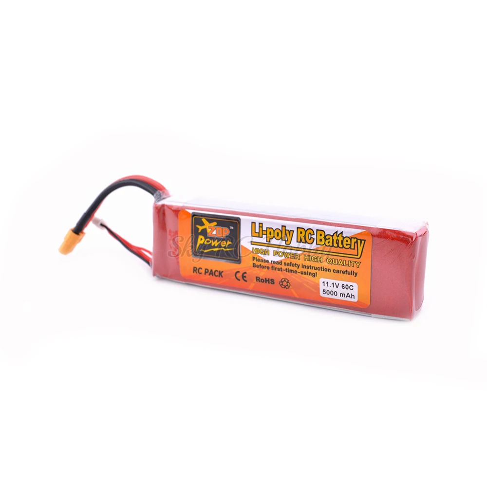 ZOP мощность 11,1 V 5000mAh батарея 3S 60C XT60 Разъем для RC Quadcopter Запасные Части RC модели