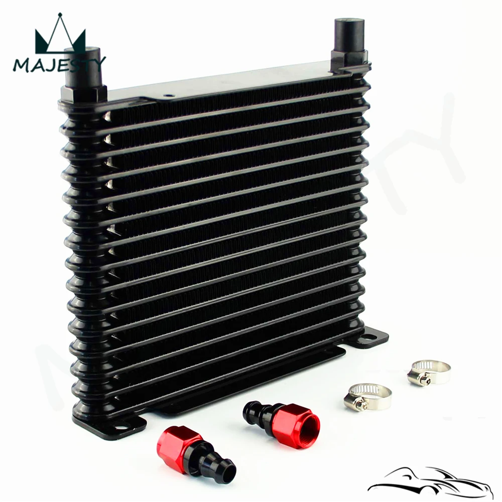 8-AN-32MM-15-ROW-ENGINE-TRANSMISSION-RACING-COATED-ALUMINUM-OIL-COOLER-Fittings |