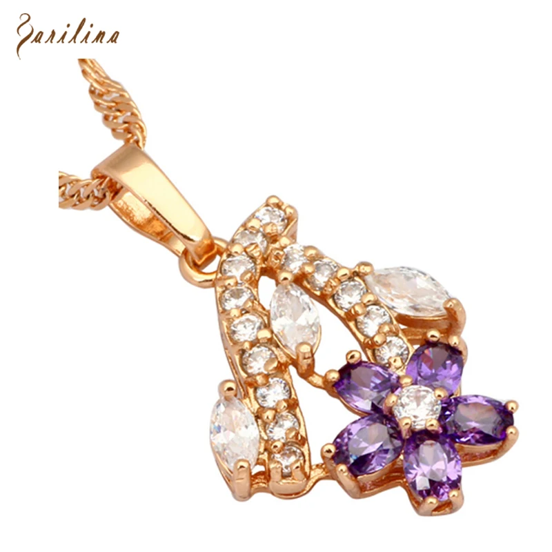 Лучшее качество ювелирных изделий золото фиолетовый Кубического циркония кулон